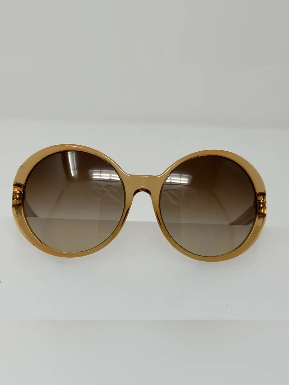 Coach - Round Oversized Brown Gradient Sunglasses for Women
